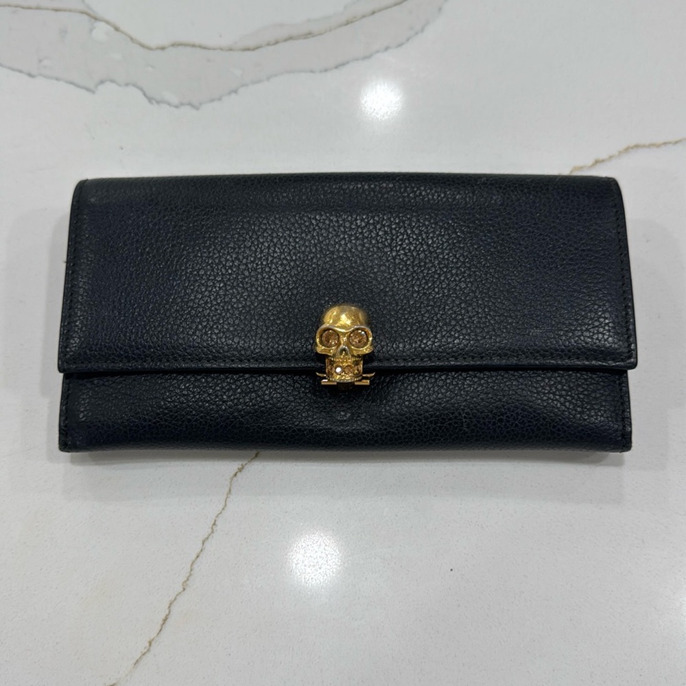 Alexander McQueen Black Leather Wallet